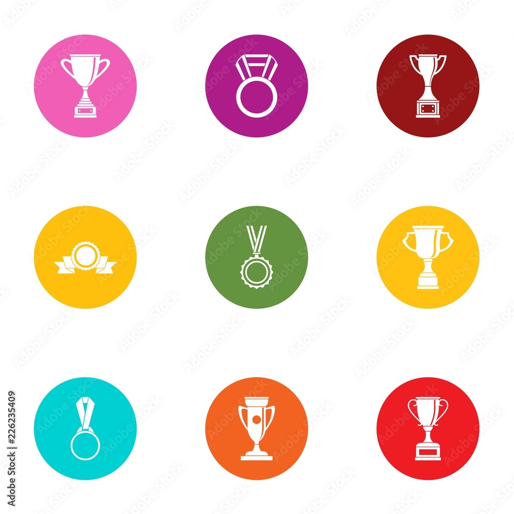Goblet icons set. Flat set of 9 goblet vector icons for web isolated on white background