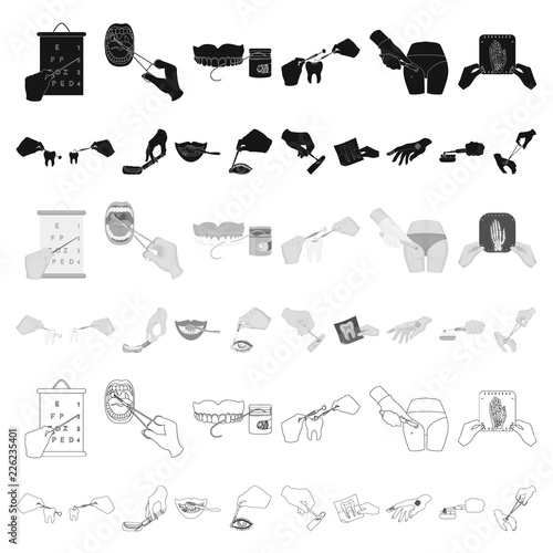Manipulation by hands cartoon icons in set collection for design. Hand movement in medicine vector symbol stock web illustration.