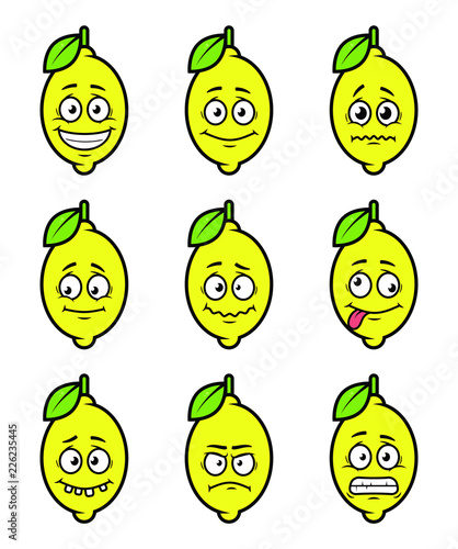 lemon cartoon facial expressions