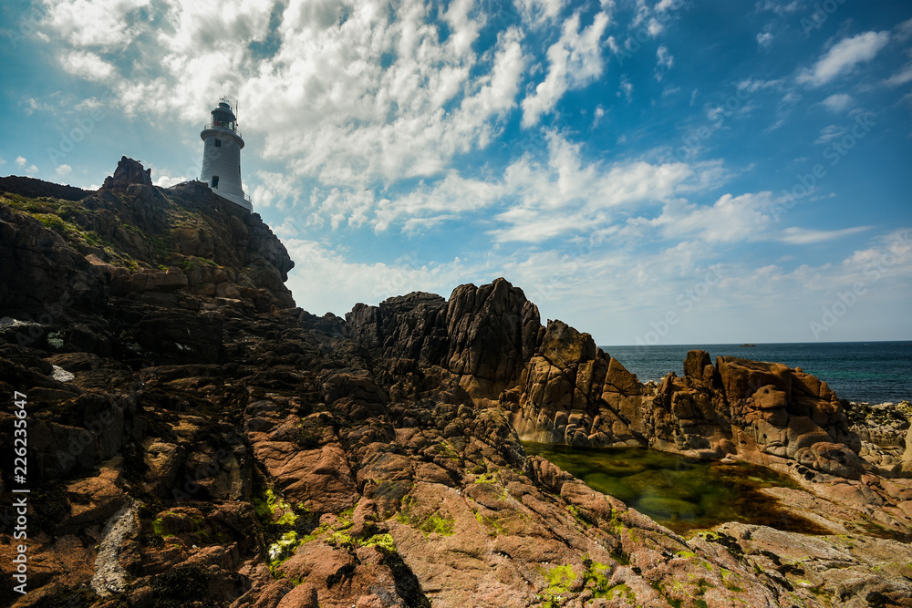 Corbiere lighthouse on a sunny day