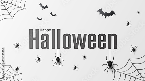 Happy halloween. Vector isolated pattern with hanging spiders and bats spider for banner, poster, greeting card. Vector illustration EPS10