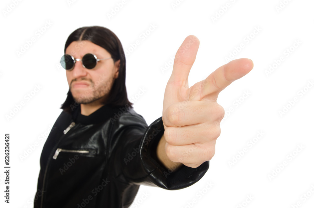 Aggressive angry man isolated on white Aggressive angry man isolated on white