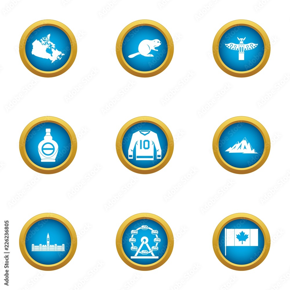 National sport icons set. Flat set of 9 national sport vector icons for web isolated on white background National sport icons set. Flat set of 9 national sport vector icons for web isolated on white background