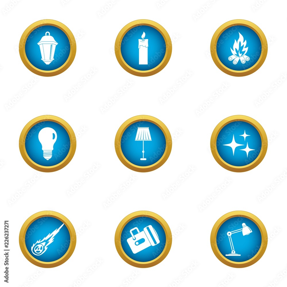 Emphasize icons set. Flat set of 9 emphasize vector icons for web isolated on white background Emphasize icons set. Flat set of 9 emphasize vector icons for web isolated on white background