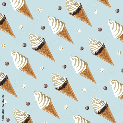  Background of ice cream cones two kinds vector