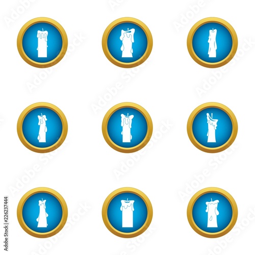 Sunray icons set. Flat set of 9 sunray vector icons for web isolated on white background