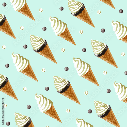  Background of ice cream cones two kinds vector