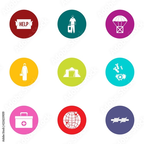 Backing icons set. Flat set of 9 backing vector icons for web isolated on white background