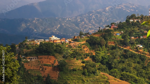 Village on top of a hill in Nepal
