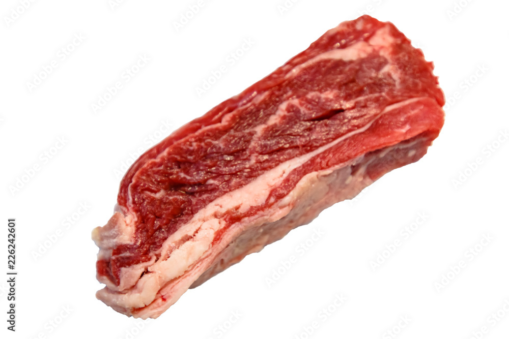 Raw marbled beef, brisket lying on white background. Isolated. Raw marbled beef, brisket lying on white background. Isolated.