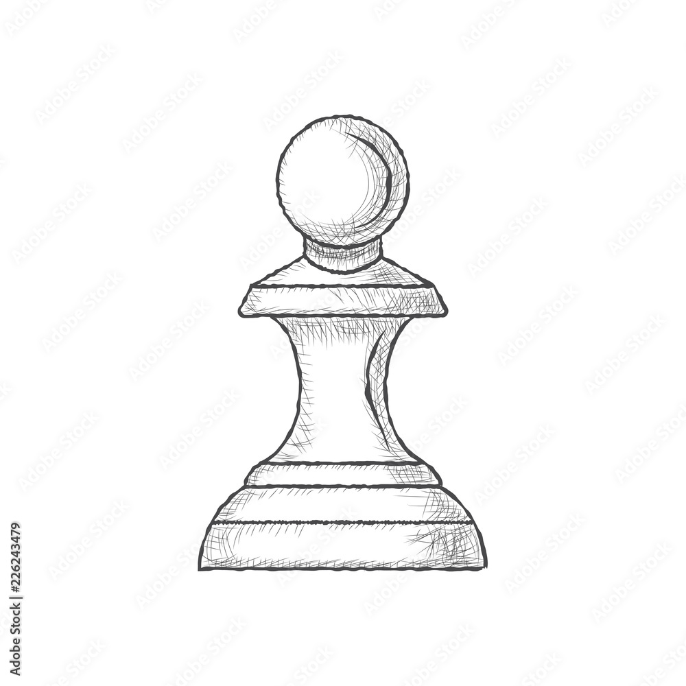 Sketch of a pawn chess piece Royalty Free Vector Image