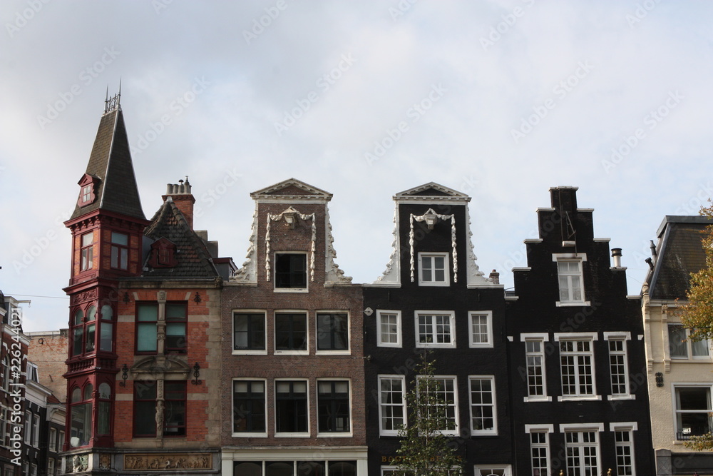 Typical,historic, old, Amsterdam houses.