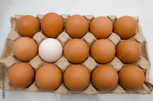 yellow eggs in a paper package