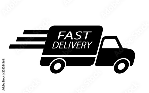 Fast delivery truck icon vector.