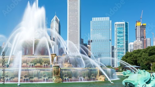 Time-lapse of Buckingham fountain in Grant Park, Chicago photo