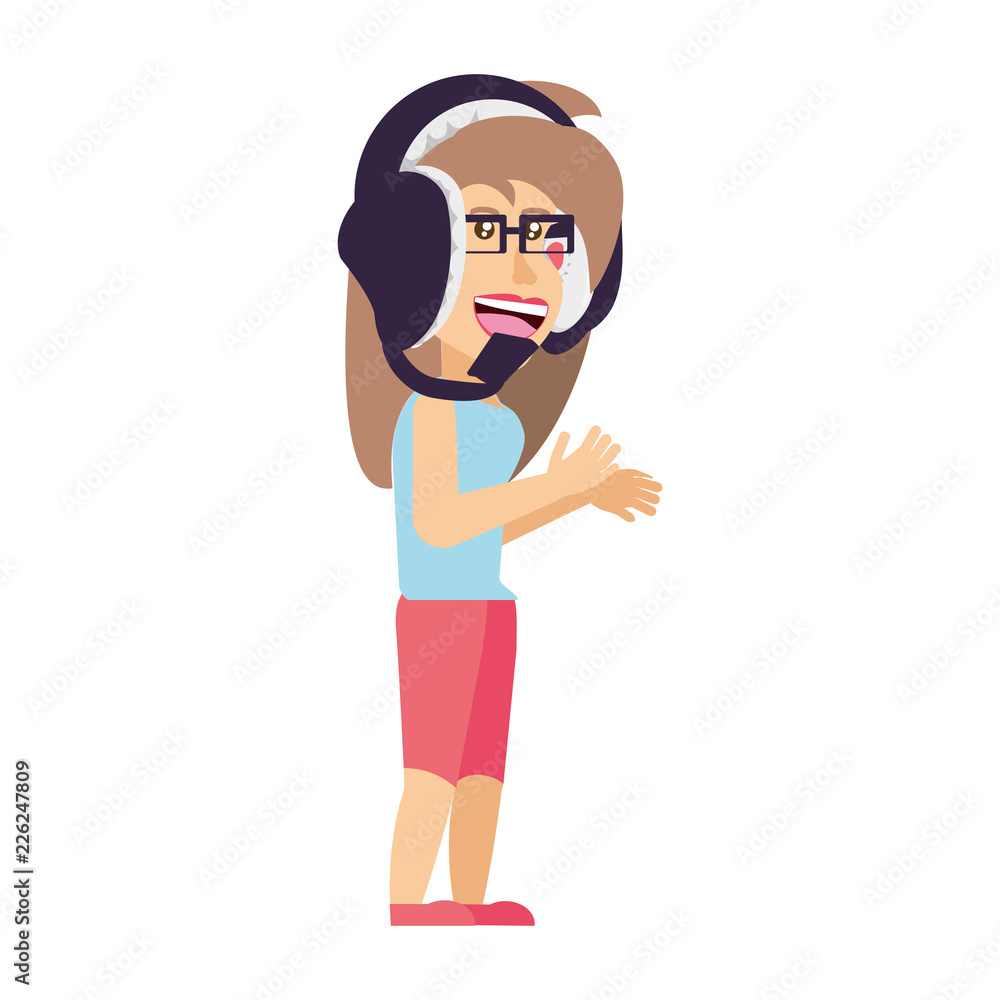girl with headphone avatar character