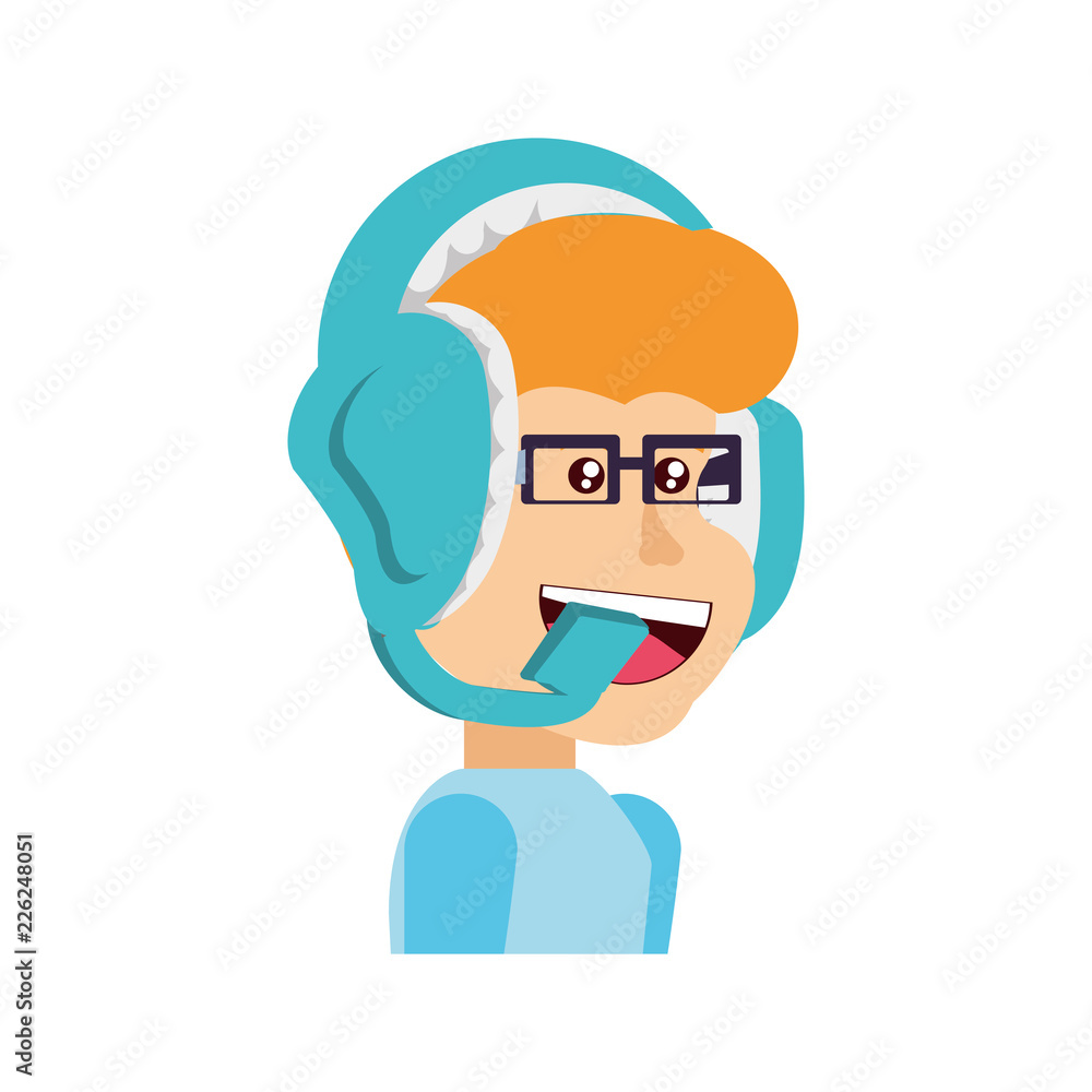 boy with headphone avatar character