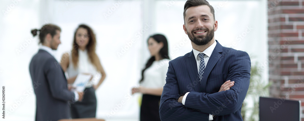 businessman on the background of the workplace businessman on the background of the workplace