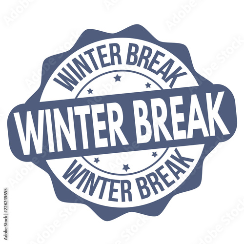 Winter break sign or stamp