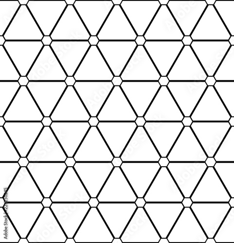Seamless triangles and hexagons pattern. Geometric texture.