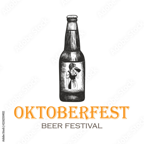 A bottle of beer with a girl label. 