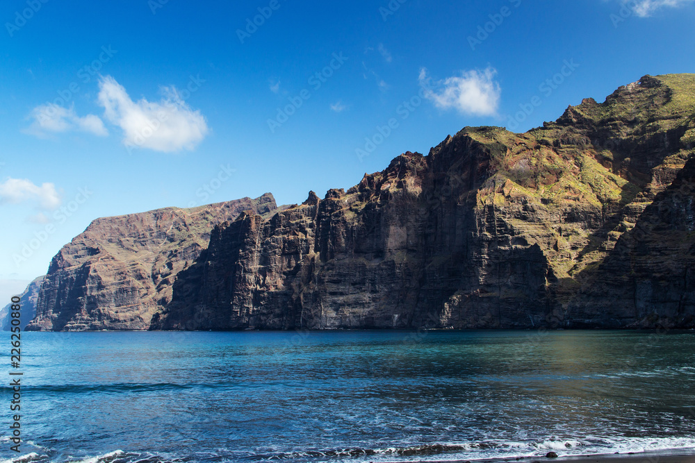 Beautiful view of Los Gigantes cliffs in Tenerife, Canary Islands,Spain.Nature background.