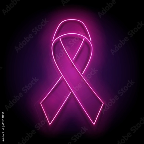 Vintage Glow Signboard with Pink Ribbon