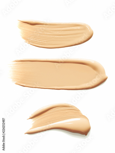 BB CC foundation smudged cream white isolated background