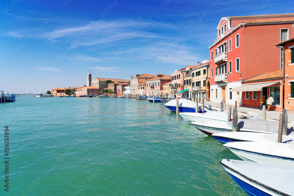 Obraz premium Waterfront in old town of Murano island, Venice, Italy