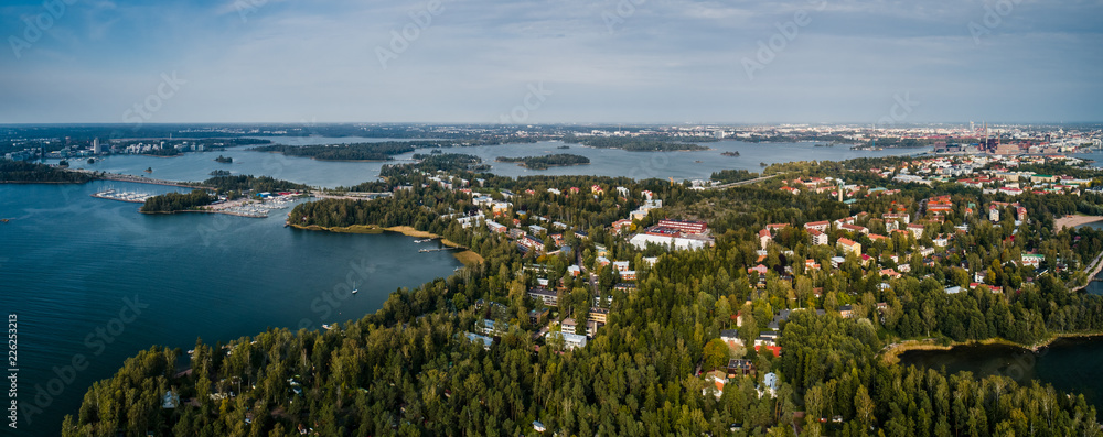 View from the sky of Lauttasaari Helsinki, Finland