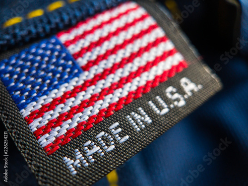 Made in USA label textile photo