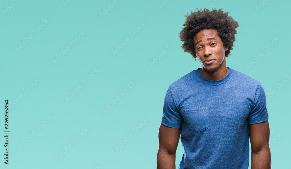 Afro american man over isolated background depressed and worry for distress, crying angry and afraid. Sad expression. Afro american man over isolated background depressed and worry for distress, crying angry and afraid. Sad expression.