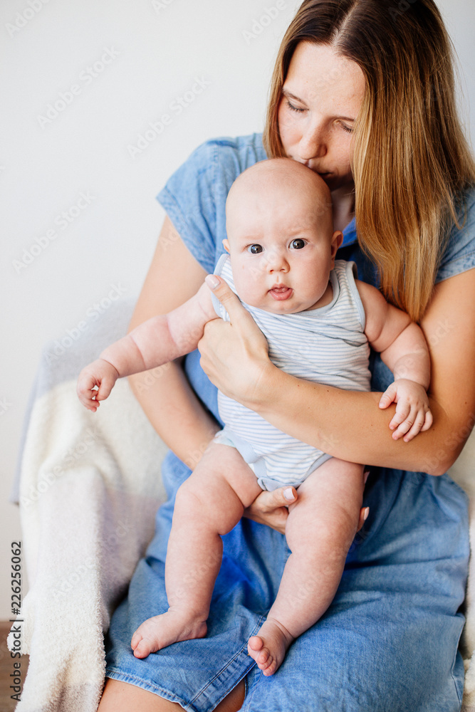 A little baby and his mom. A little baby and his mom.