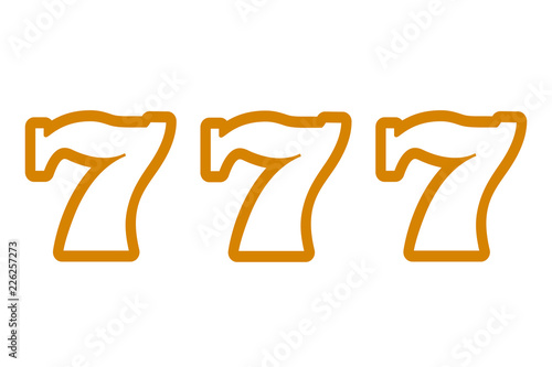 Fortune 777 icon. Triple sevens symbol, logo illustration – stock vector