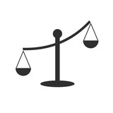 Law firm line trend logo icon design. Universal legal, lawyer, scales creative premium symbol.