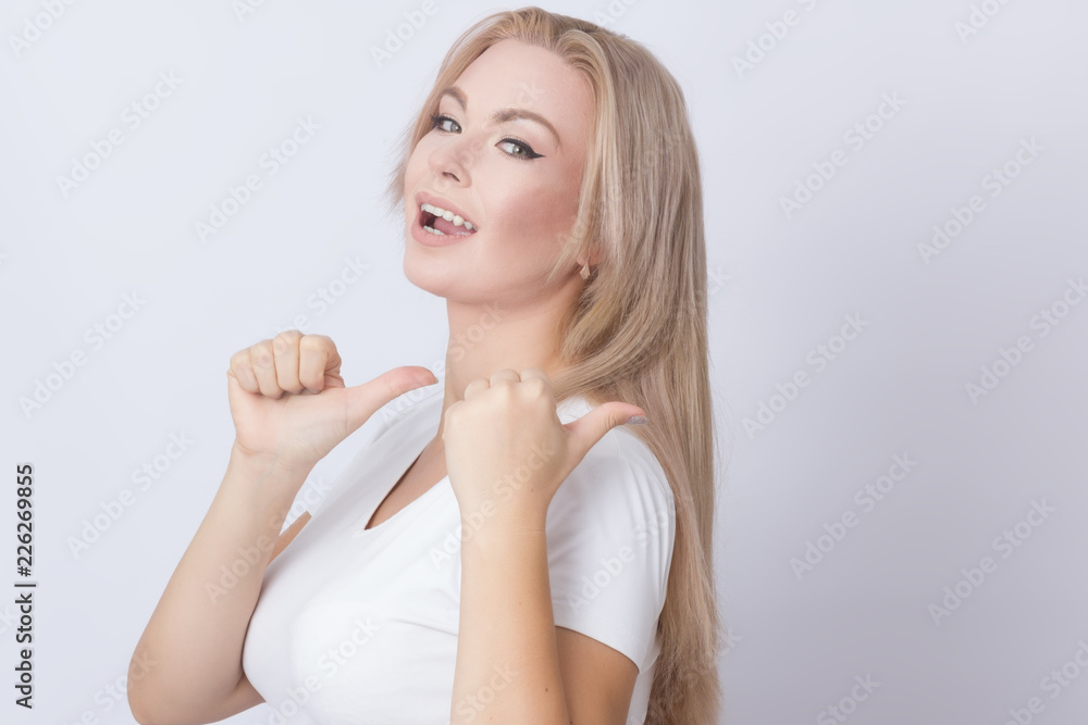 close up portrait of beautiful excited young smiling woman close up portrait of beautiful excited young smiling woman