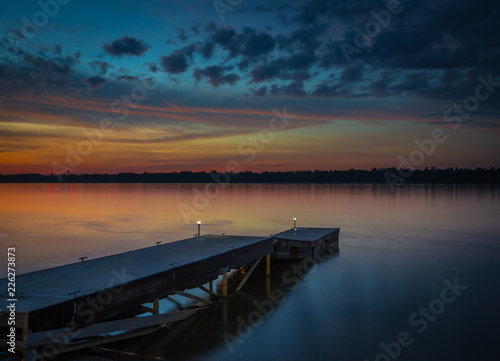 Serene dock at sunset