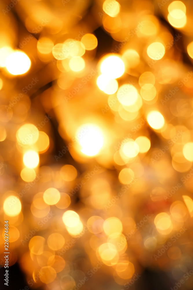 Fototapeta premium Colourful & Beautiful Blurry circle bokeh, out of focus background in the Christmas concept and theme.
