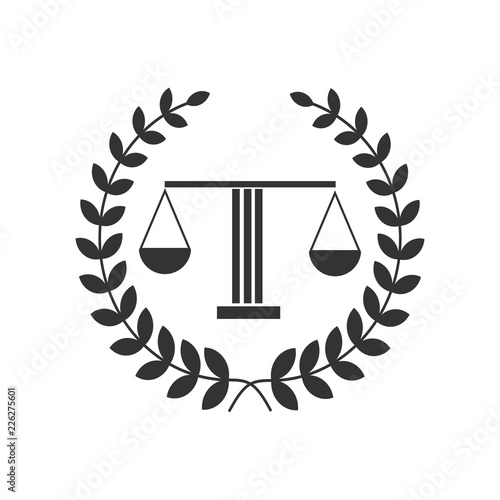 Justice scales lawyer logo, Scales of Justice sign icon. Court of law symbol, Abstract graphic icon, logo design template, symbol for company. low poly style.