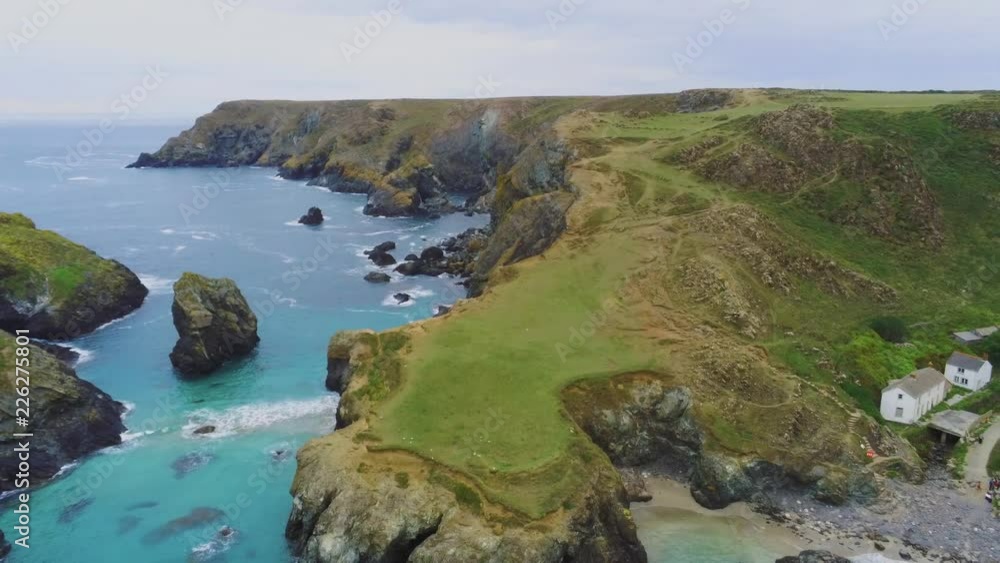 Cornwall England from above - flight over the fascinating coastline Cornwall England from above - flight over the fascinating coastline