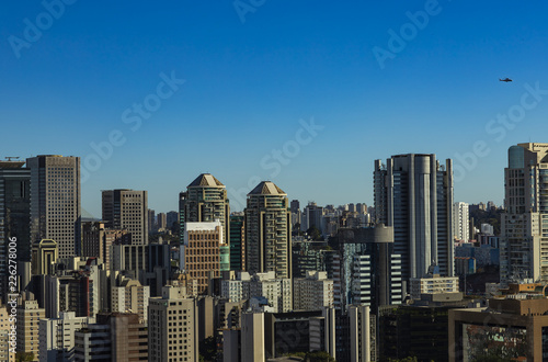 View at modern courtyard. Facade of modern building. Sao Paulo city  Brazil. South America. 
