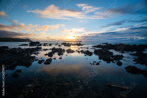 Sunset looking out at Mana Island New Zealand 1