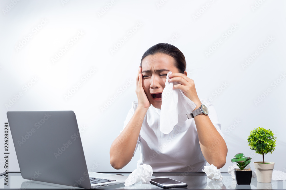 Sad woman at office Sad woman at office