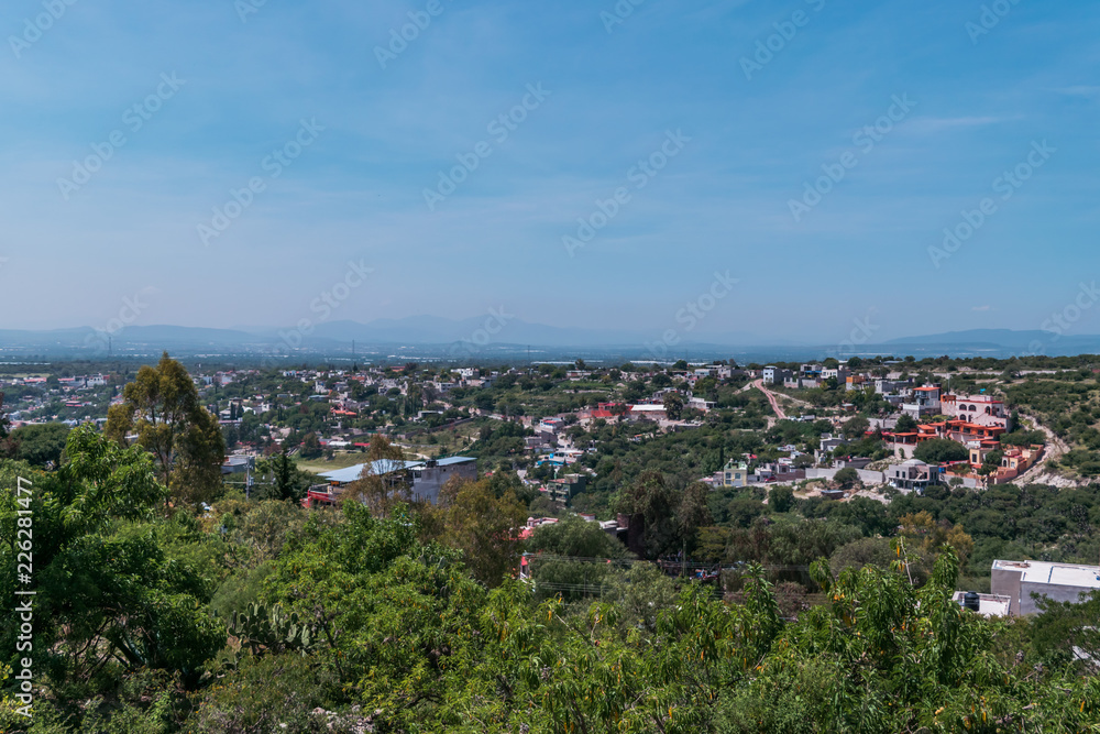 Panoramic view of Bernal's Magiic town in Mexico
