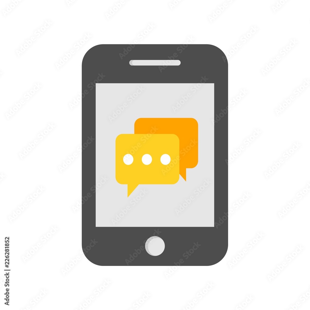 Smartphone with message chat on screen