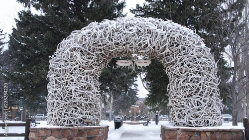 Antler arch way in Jackson Hole, Wyoming photo