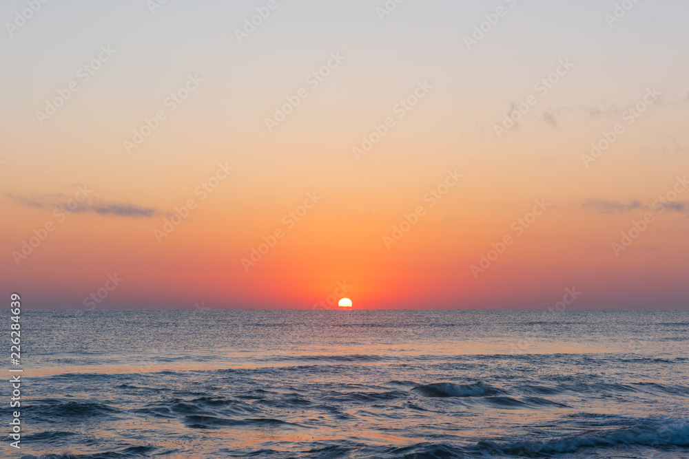 Amazing colorful sunrise at sea