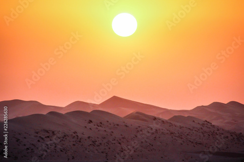 Dubai Emirates sand dunes sunset