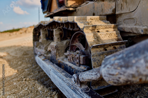 tracked wheels on a large working machine