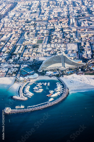 Dubai Emirates breathtaking water view from a plane